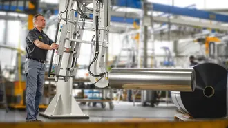 Handhabungs-Manipulator zum Heben von Folienrollen Handhabungs-Manipulator zum Heben von Folienrollen